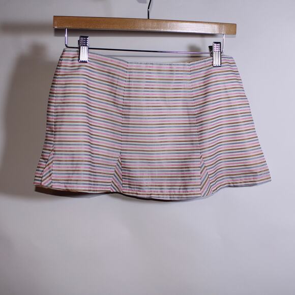 Vintage La Chambre D'ine Pink Euro Striped Mini Skirt Size 2